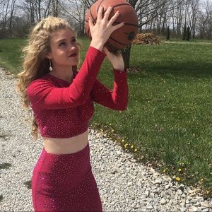 RARE Sherri Hill LONG SLEEVE two piece formal!